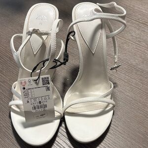 Elegant White Strappy Heels